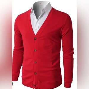 H2H Men’s casual fit cardigan v-neck basic long sleeve button down
